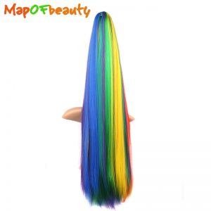 MapofBeauty long straight Straight wigs Claw Ponytails Multi color Synthetic hair Extension 70cm Women's Ladies Girls Clip in