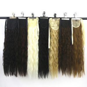 Soowee Long Kinky Curly Hair Ponytails High Temperature Fiber Pony Tail Hairpiece Synthetic Hair Clip in Hair Extensions