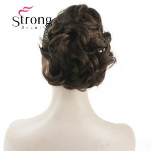 StrongBeauty Short Curly Clip In Claw Ponytail Hair Extension Synthetic Hairpiece 80g with a jaw/claw clip