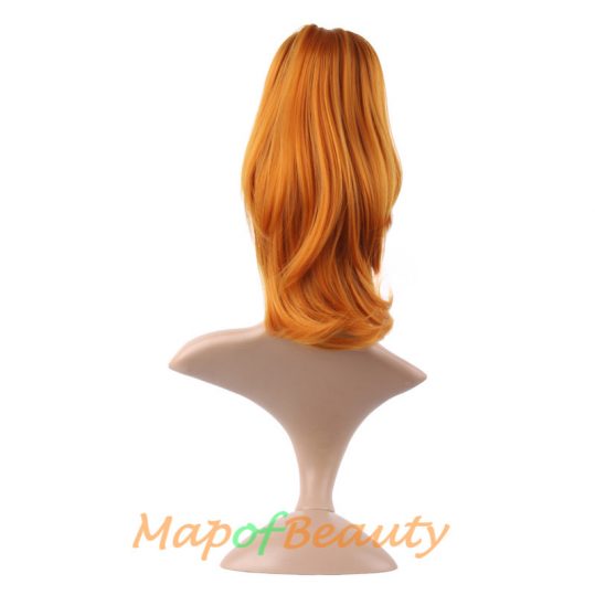 MapofBeauty 16" 20" black Orange Female HairPiece Ponytail straight shape Claw Hair Extensions clip in Synthetic hair Fiber