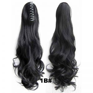 Drawstring Claw Ponytail #1B Black Wavy Curly 55cm 160g Ponytails Synthetic Hair Extension Fiber Fashion Women Hairpieces
