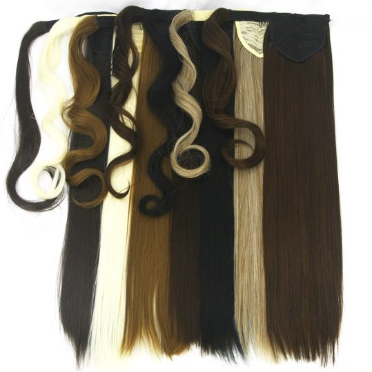 Soowee 10 Colors Long Straight High Temperature Fiber Synthetic Hair Pieces Extensions Pony Tail Hair Drawstring Ponytails