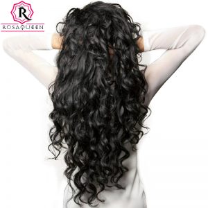 Brazilian Virgin Hair Loose Wave Human Hair Weave Bundles Natural Black Color 1 Piece Hair Extension Rosa Queen Hair Products