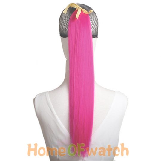 55cm straight synthetic Ponytail 18 colors white blonde green pink hair extensions Length Ribbon elastic drawstring MapofBeauty