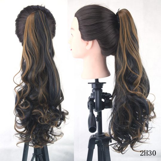 Soowee Long High Temperature Fiber Hair Pieces with Clip Claw Ponytail Synthetic Hair Extensions Pony Tail Hairpiece