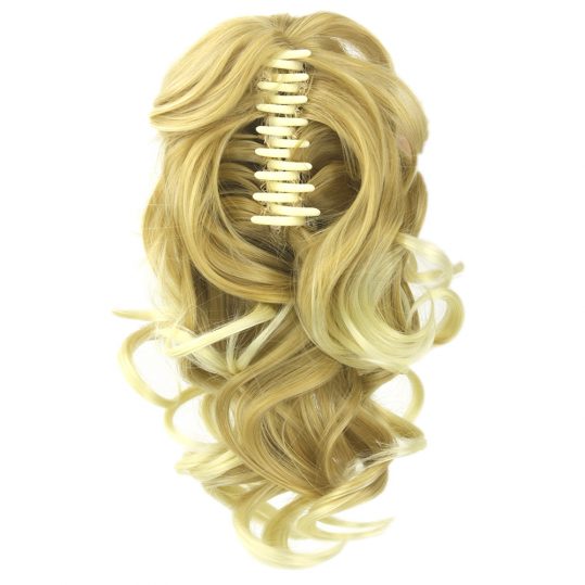 Soowee Curly Hairpiece Synthetic Hair Blonde Black Clip In Hair Extension Little Pony Tail Claw Ponytails