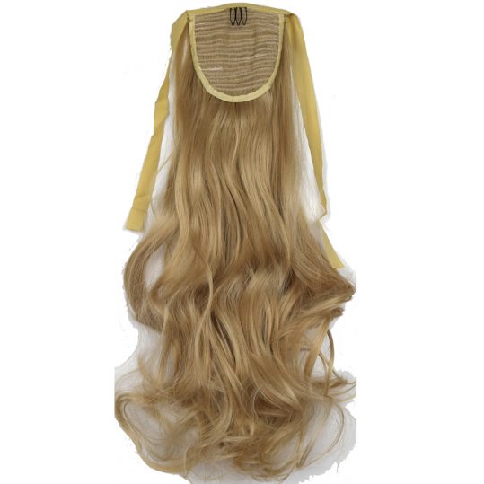 TOPREETY Heat Resistant B5 Synthetic Fiber 18" 45cm 90gr Body Wave Clip in Ribbon Ponytail hair extensions
