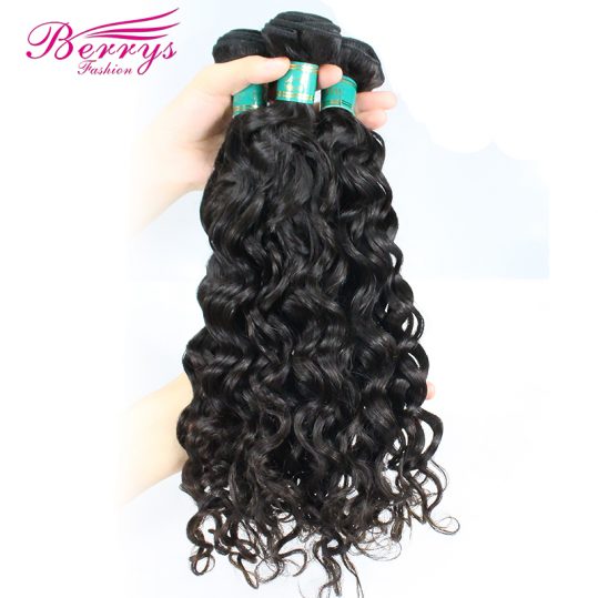 [Berrys Fashion]Brazilian Virgin Hair Water Wave 1PC/lot 100% Unprocessed Human Hair Bundles Natural Color Hair Weave 10-28 inch