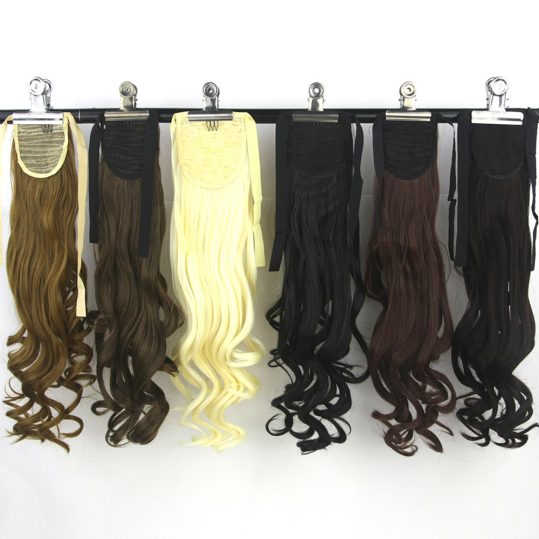 Soowee High Temperature Fiber Synthetic Curly Ponytail Hairpiece Brown Blonde Hair Extension Fairy Tail Pony Hair Piece