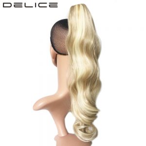 [DELICE] 22inch Blonde Brown Wavy Pony tail High Temperature Fiber Synthetic Hair Long Claw Ponytails