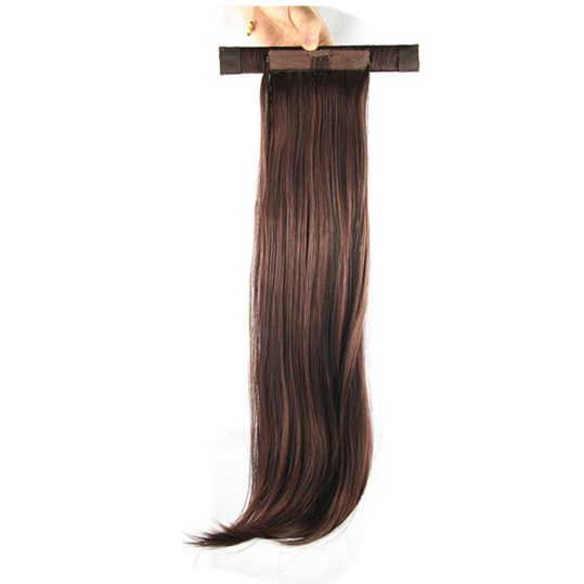 Soloowigs Kinky Straight High Temperature Fiber Long Ponytails 20inch Hair Extensions for Women