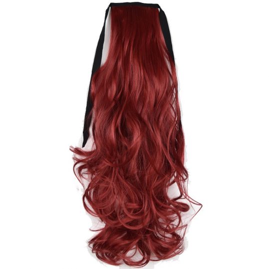 TOPREETY Heat Resistant B5 Synthetic Fiber 18" 45cm 90gr Wavy Clip in Ribbon Ponytail Extensions