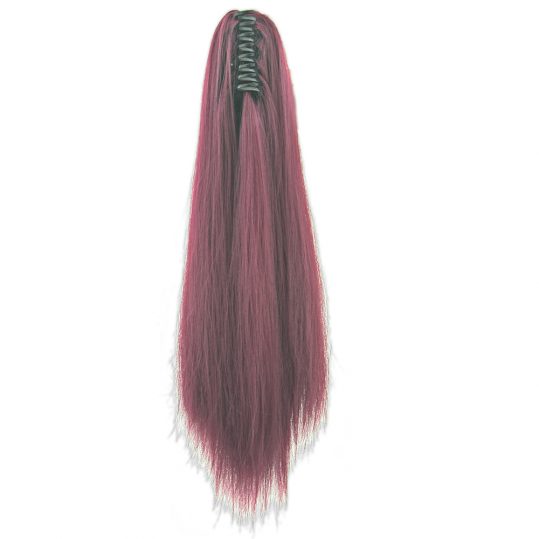 Soowee 15 Colors Long Straight Clip In Hair Extensions Red Little Pony Tail High Temperature Fiber Synthetic Hair Claw Ponytail