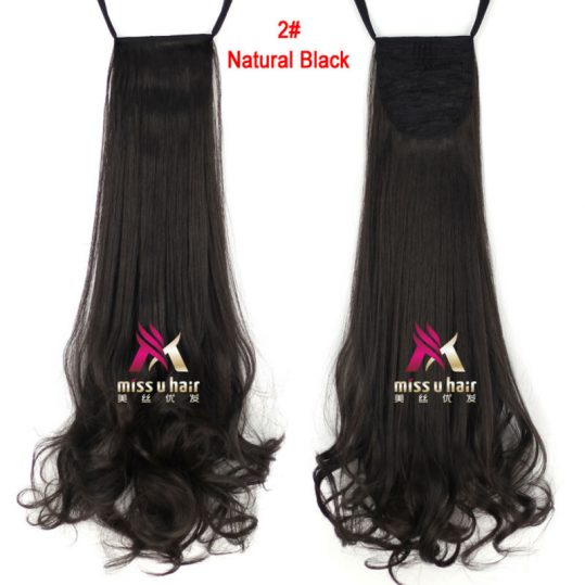 Miss U Hair 18" 45cm 110g Synthetic Ribbon Ponytail Long Curly Women Clip In Hair Extensions piece Ponytails