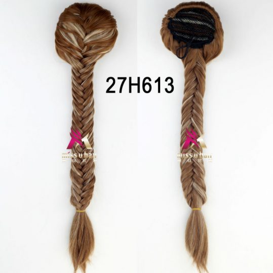 Miss U Hair 22" 55cm Women Synthetic Long Straight Braid Hairpiece Clip In on Ponytail Extension Can be ironed