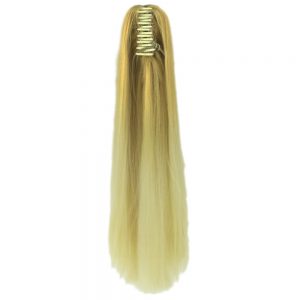 Soowee Synthetic Hair Long Straight Clip in Hair Extension Blonde Gray Claw Hair Ponytails Hairpieces Little Pony Fairy Tail