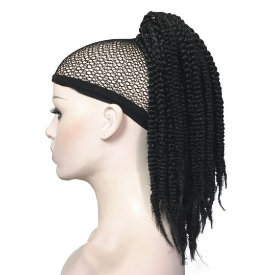 StrongBeauty African American Braids Braided Ponytail Hairpiece Claw Clip on extensions Black