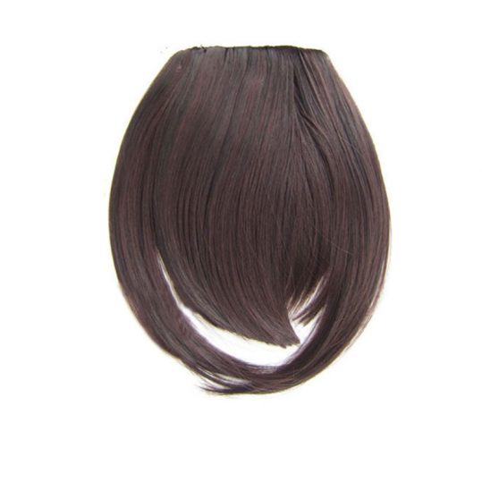 Soloowigs Natural Straight High Temperature Fiber 32 Colors Women Blunt Bangs With Temple