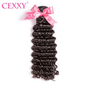 CEXXY Brazilian Virgin Hair Deep Wave Nature Color 100% Human Hair Bundles Machine Double Weft Free Shipping