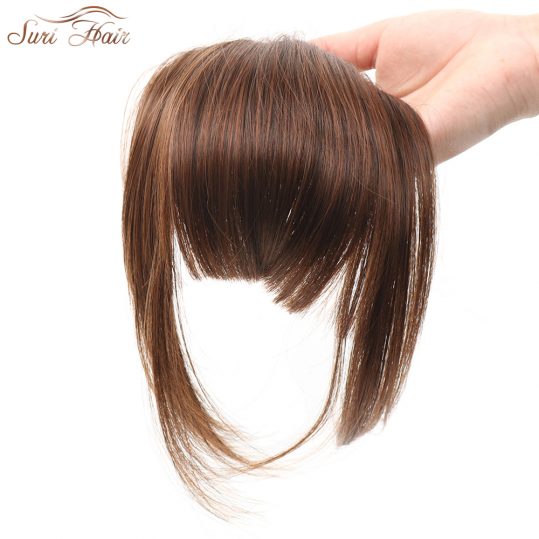 Suri Hair 2pcs/lot Clip In Blunt Bangs Synthetic Fake Hair Extension Fringe Bangs Hairpiece For Women 3 Colors Available