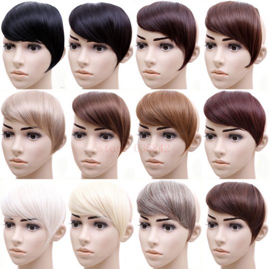 jeedou Synthetic Hair Bangs 30g Black Brown Blonde Asymmetry Fringe Gradient bangs 2Clips Clip In Hair Extensions Hairpieces