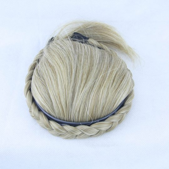 Soowee 8 Colors Synthetic Hair Fringe Black Blonde Hair Bangs with Braided Hair Clip Hairpieces Accessories