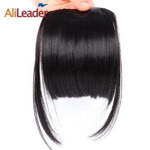 AliLeader Neat Front False Fringe Clip In Bangs Hairpiece With High Temperature Synthetic Hair