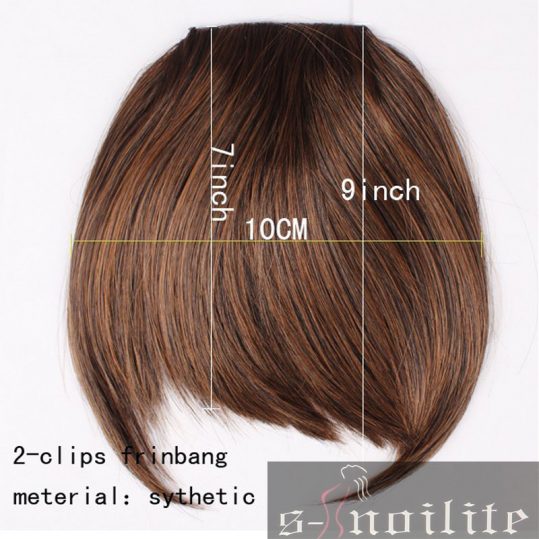 S-noilite short Striaght bangs Clip on Clip in Front Neat Bang Fringe clip in Hair Extensions Real Synthetic One piece