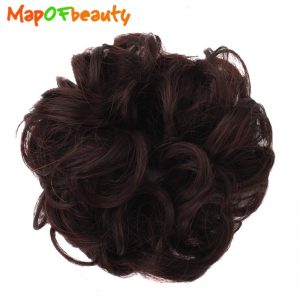 MapofBeauty black brown Colors Women Natural Curly Hairpiece Synthetic Hair Bun Donut Chignon Hair Extension Accessories