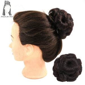 9 hair flowers claw chignon 5 colors bride hair bun accessories on ponytail hair piece with heat resistant synthetic fiber