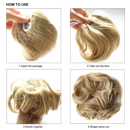 [DELICE] 60g/12cm Women's Elastic Drawstring Clip In High Temperature Fiber Synthetic Hair Curly Chignon