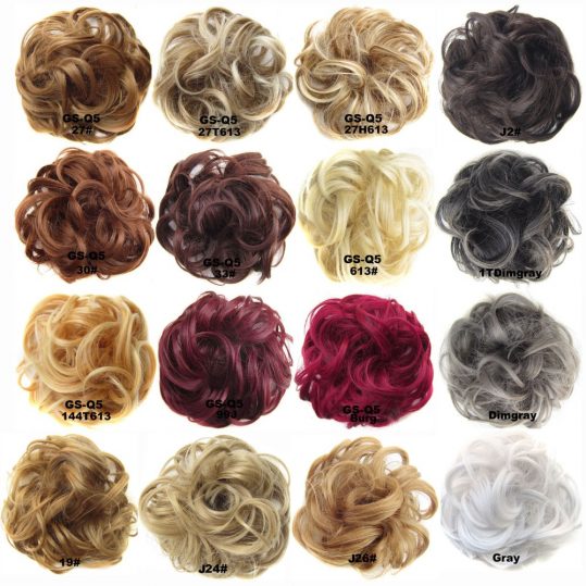 1 Pieces jeedou Synthetic Chignon Donut Gary Brown Color 30g Hair Bun Pad Chignon Elastic Hair Rope Rubber Band Hair Extensions