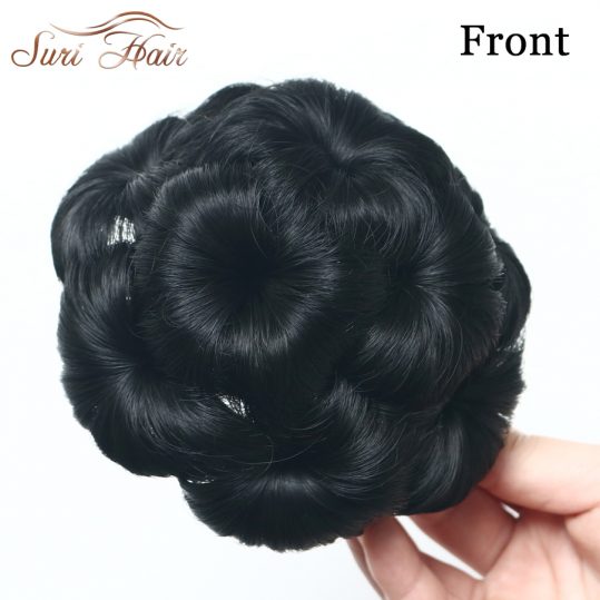 Suri Hair Women Chignon Hair Bun Donut Clip In Hairpiece Extensions Black/Brown Synthetic High Temperature Fiber Chignon