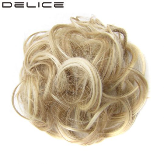 [DELICE] Women's Curly Chignon With Rubber Band Heat Resistance Synthetic Scrunchie Wrap Hair Ring