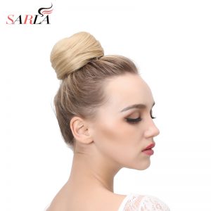 SARLA 1PC Synthetic Hair Chignon Resist High Temperature Ring Donut Buns Up Do Hair Extensions 21 Colors Available Q3