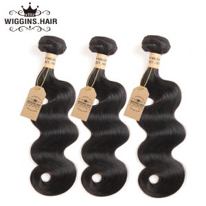 Wiggins 100% Human Hair Bundles 100g Brazilian Body Wave Hair Weave Natural Black 1 Piece Only 8-30 inch Free Shipping Non Remy