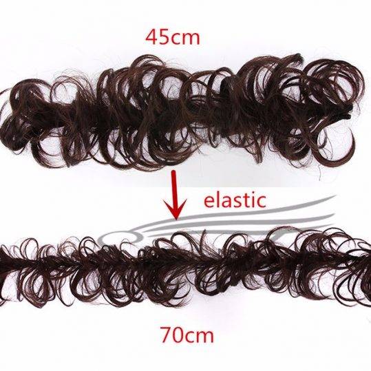 SARLA 1PC Synthetic High Temperature Fiber Hair Ties Curly Scrunchie Hair Bang Ponytail Multi-way Updo hair Accessories H01