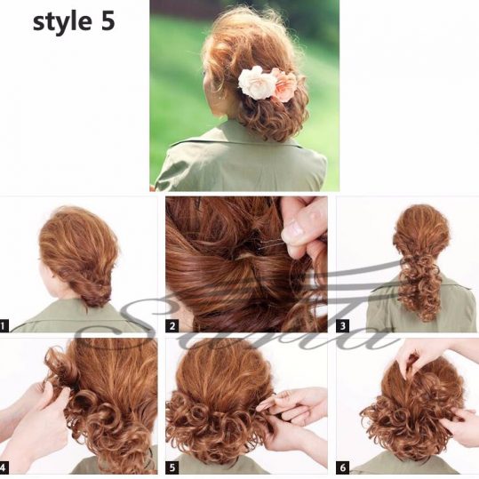 SARLA 1PC Synthetic High Temperature Fiber Hair Ties Curly Scrunchie Hair Bang Ponytail Multi-way Updo hair Accessories H01