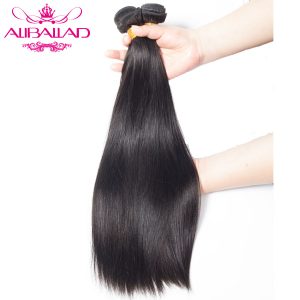 Aliballad Brazilian Straight Hair Non-Remy Hair Bundle 8-28 Inch Natural Color Human Hair Weaving