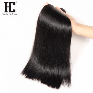 HC Hair Brazilian Straight Hair 100% Human Hair Weave Bundles 8 to 28 Inch Natural Color Non Remy Hair Extensions