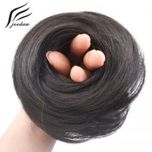 5 Pieces jeedou Natural Chignon Synthetic Hair Rubber Band Donut Two Plastic Comb Easy Fast Bun Coque Cabelo Black Hair Bun Pad