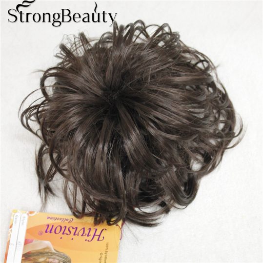 StrongBeauty Messy Curl Scrunchies Hair Bun Extension Blonde/Brown Hairpiece Chignon 4 Color