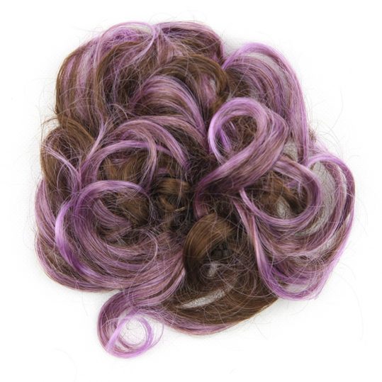Soowee 30 Colors Synthetic Hair Hairband Purple Black Scrunchie Hair Bun Chignon High Temperature Fiber Hair Roller Headband