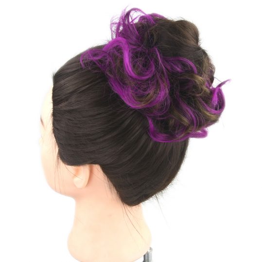 Soowee 30 Colors Synthetic Hair Hairband Purple Black Scrunchie Hair Bun Chignon High Temperature Fiber Hair Roller Headband