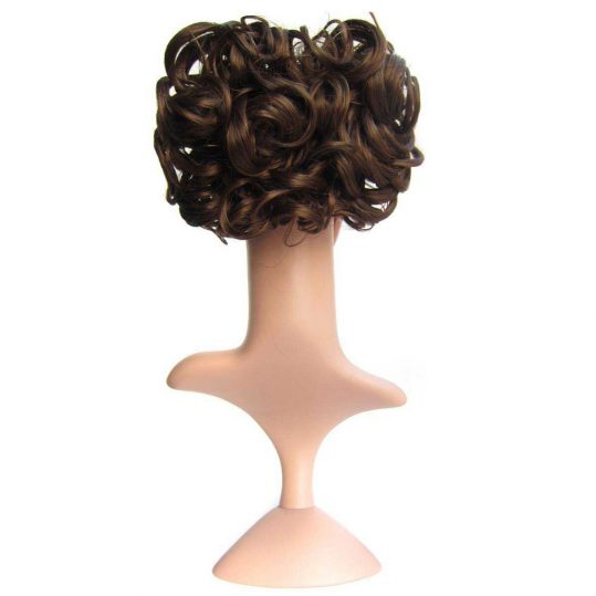 DELICE Short Curly Synthetic Blonde Burg Big Bun Chignon Hair Extension With Two Plastic Combs Clip in Hairpiece