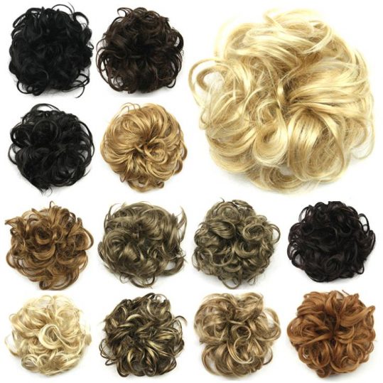 Soowee 30 Colors Available Synthetic Hair Headband High Temperature Fiber Hair Bun Chignon Hair Donut Roller Hairband Scrunchie