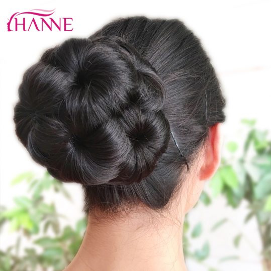 HANNE Hair Women Chignon Hair Bun Donut Clip In Hairpiece Extensions Black/Brown/Red Synthetic High Temperature Fiber Chignon