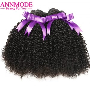 Annmode Afro Kinky Curly Hair for a pc 100g Natural Color 8-28inch Brazilian Hair Non-remy Human Hair can buy 3 bundles or 4 pcs