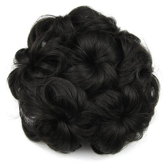 Soowee 8 Colors Synthetic High Temperature Fiber Curly Flower Hair Chignon Rubber Band Hair Bun Donut Roller Hairpieces