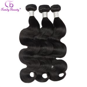 Trendy Beauty Hair Brazilian Hair Body Wave No-remy Human Hair Weave Bundles Can buy 3 or 4 bundles 8-26 inch natural black